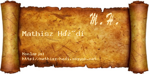 Mathisz Hédi névjegykártya
